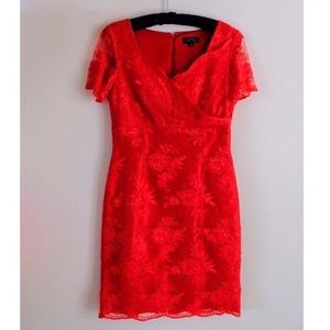 Tahari Women’s Red Lace Formal Dress